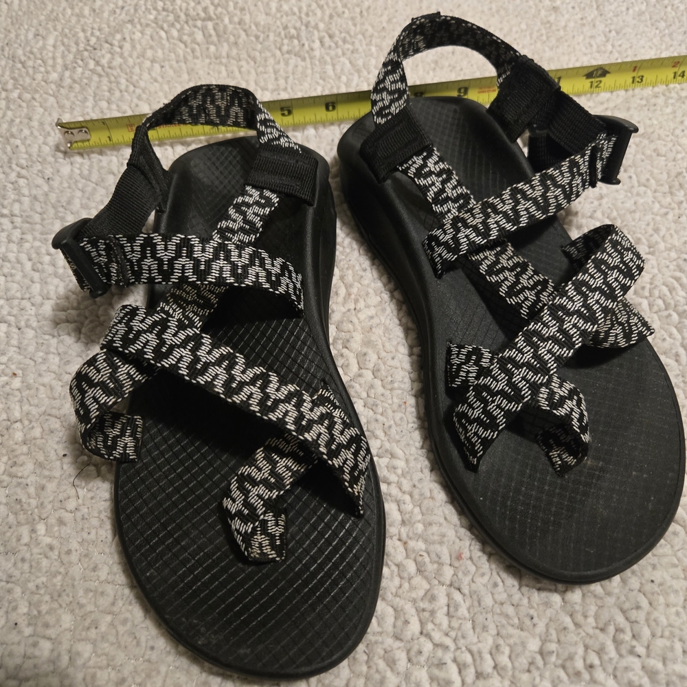 Chaco Black and White Adventure Sandals